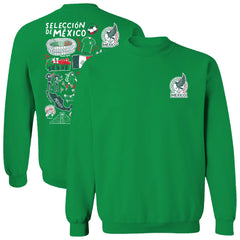 Mexico National Team Vive La Fete Women's Impressions Artwork Pullover Sweatshirt - Green
