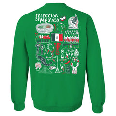 Mexico National Team Vive La Fete Women's Impressions Artwork Pullover Sweatshirt - Green