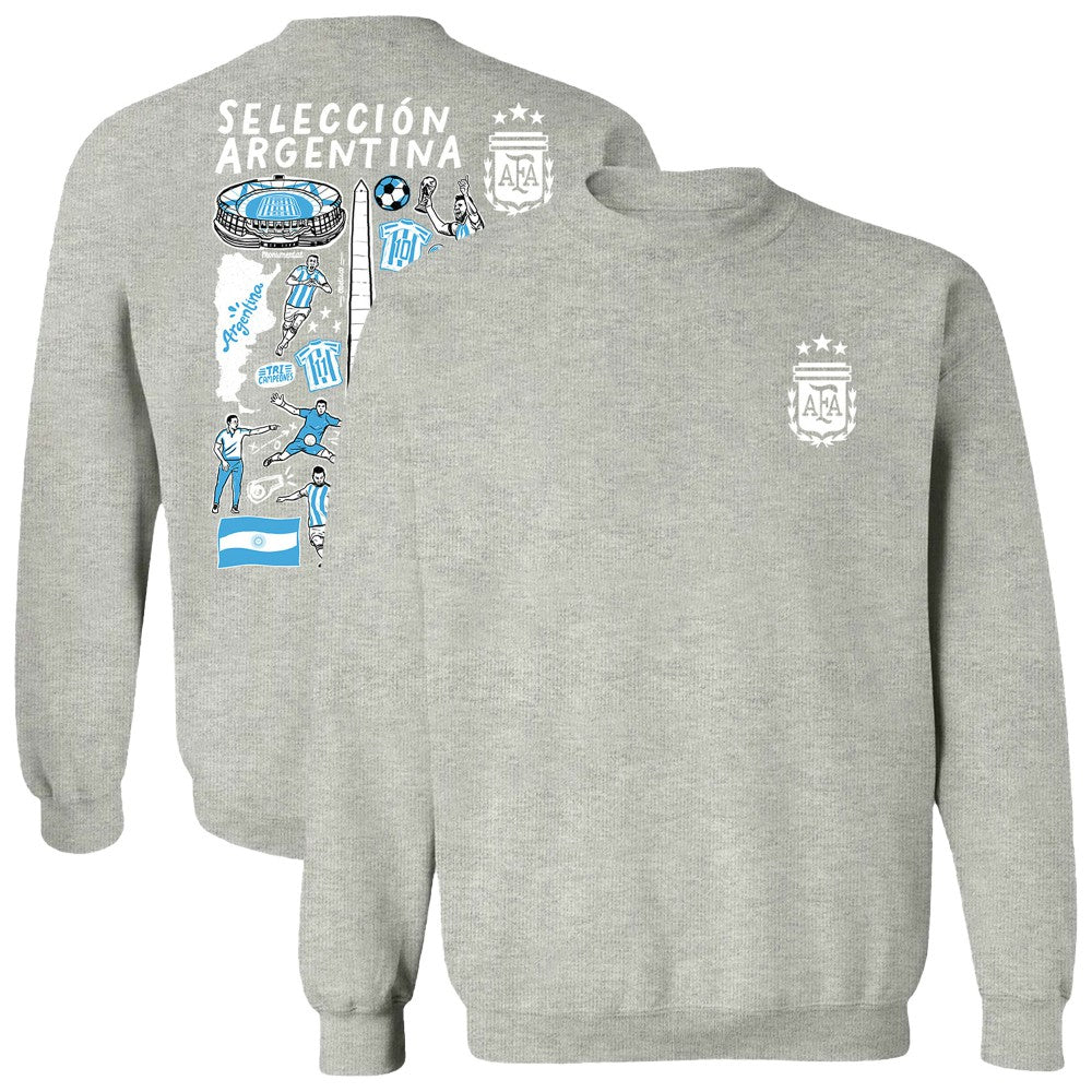 Argentina National Team Vive La Fete Women's Impressions Artwork Pullover Sweatshirt - Gray