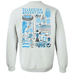Argentina National Team Vive La Fete Women's Impressions Artwork Pullover Sweatshirt - White