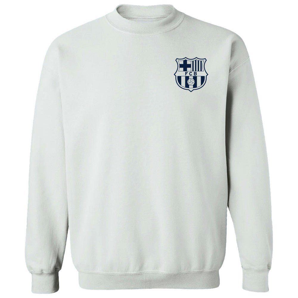 Barcelona Vive La Fete Women's Impressions Artwork Pullover Sweatshirt - White