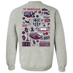 Barcelona Vive La Fete Women's Impressions Artwork Pullover Sweatshirt - Gray