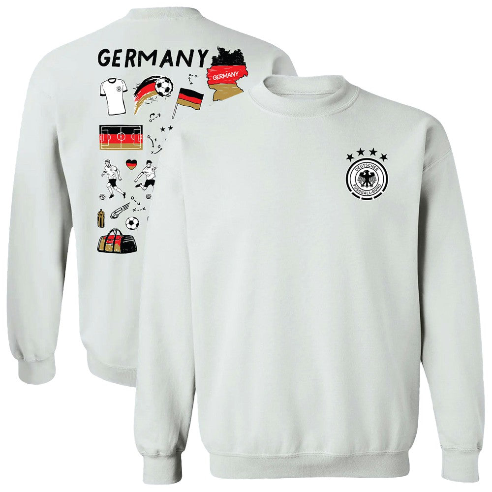 Germany National Team Vive La Fete Women's Impressions Artwork Pullover Sweatshirt - White