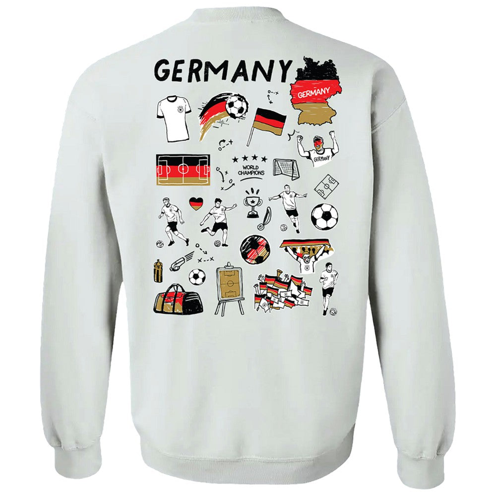 Germany National Team Vive La Fete Women's Impressions Artwork Pullover Sweatshirt - White