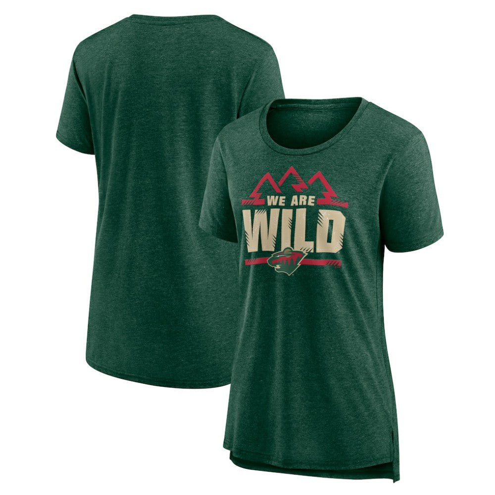 Minnesota Wild - Women's Shout Out Tri-Blend T-Shirt Green