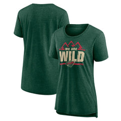 Minnesota Wild - Women's Shout Out Tri-Blend T-Shirt Green