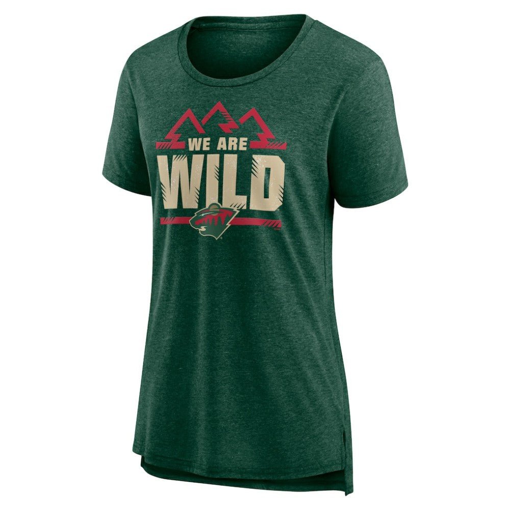 Minnesota Wild - Women's Shout Out Tri-Blend T-Shirt Green