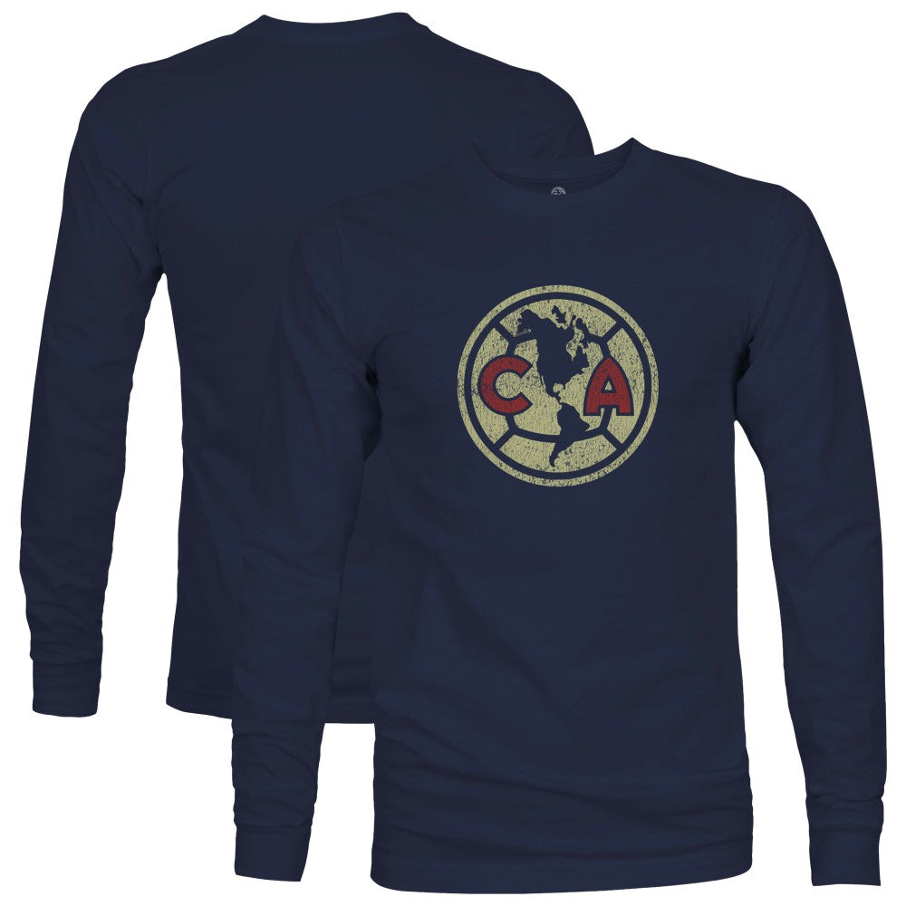 Club America 1863FC Color Badge Long Sleeve T-Shirts - Navy
