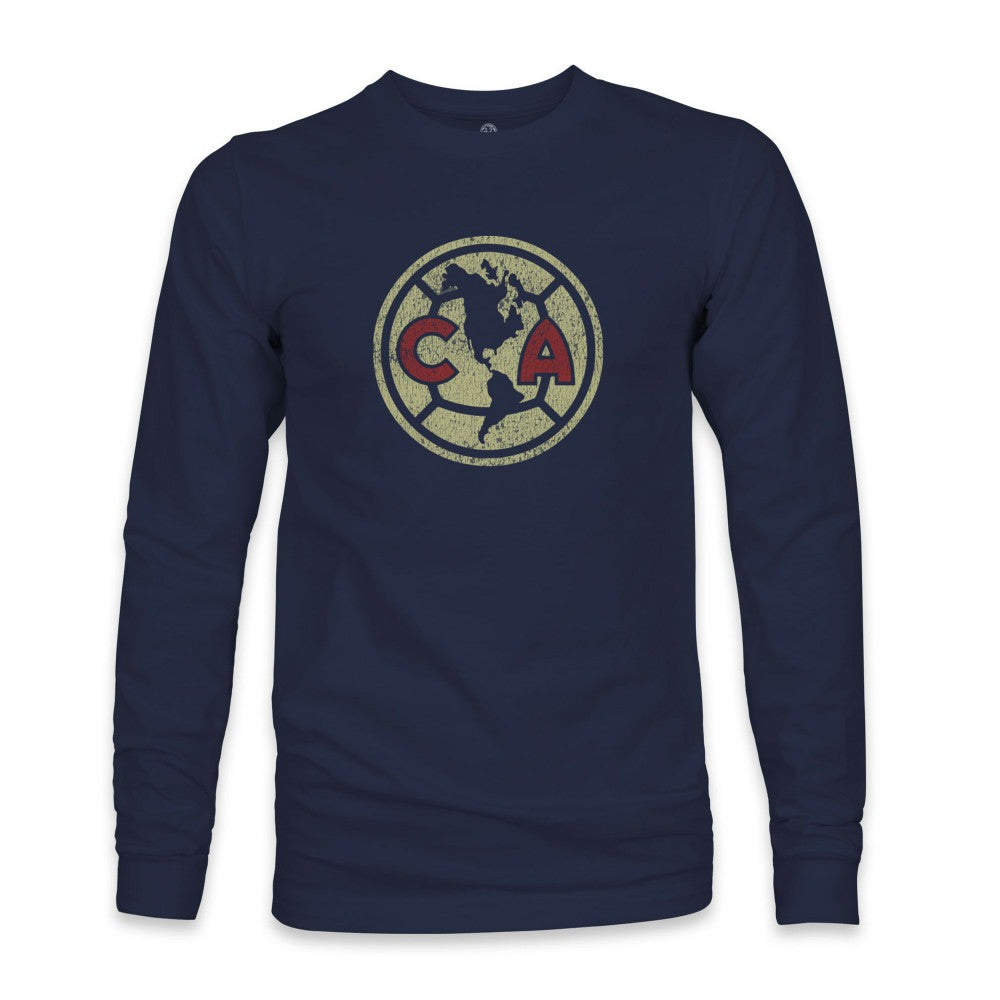 Club America 1863FC Color Badge Long Sleeve T-Shirts - Navy