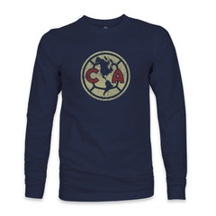 Club America 1863FC Color Badge Long Sleeve T-Shirts - Navy