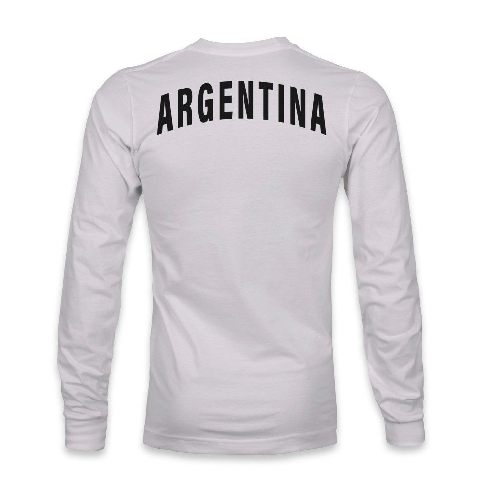 Argentina National Team 1863FC Back Team Arch Long Sleeve T-Shirts - Gray