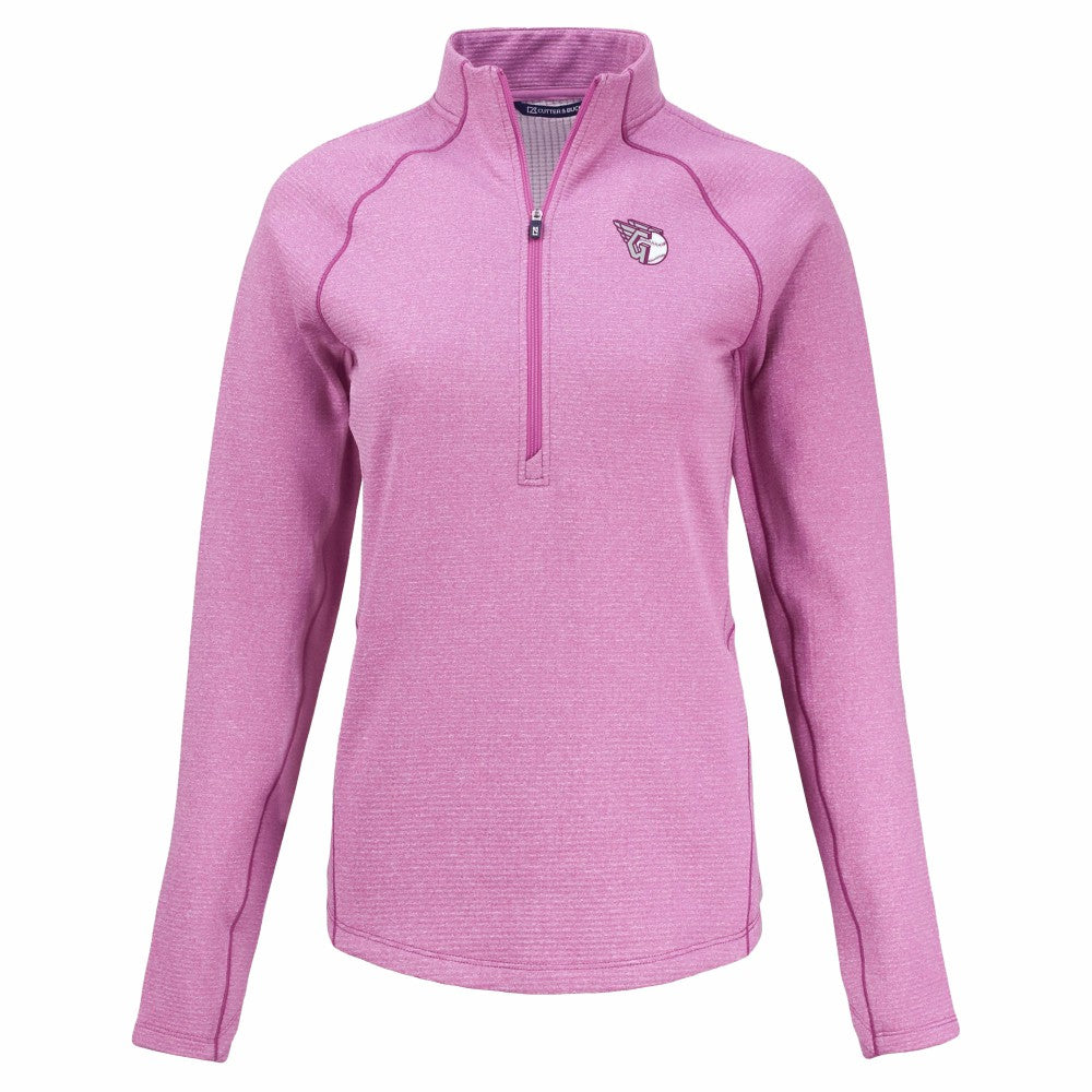 Cleveland Guardians Cutter & Buck Women's Peshastin Eco Fleece Recycled Half-Zip Jacket Lifestyle