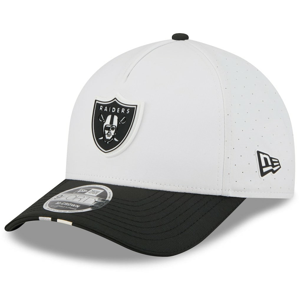 Las Vegas Raiders New Era Youth 2025 NFL Training Camp A-Frame 9FORTY Adjustable Hat White/Black - NFL