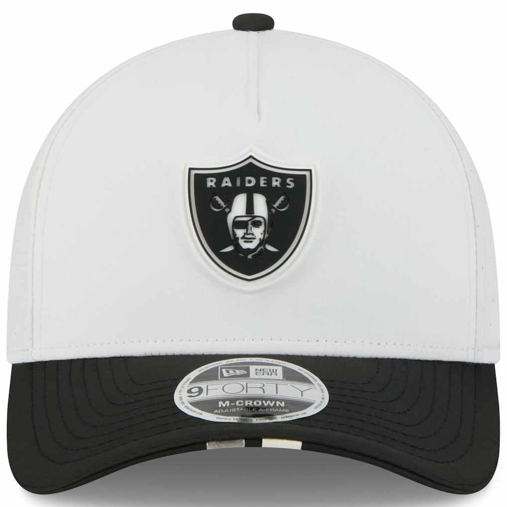 Las Vegas Raiders New Era Youth 2025 NFL Training Camp A-Frame 9FORTY Adjustable Hat White/Black - NFL