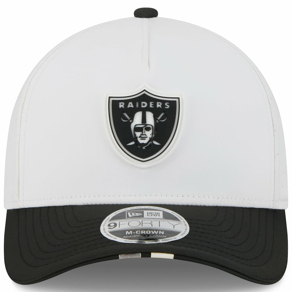 Las Vegas Raiders New Era Youth 2025 NFL Training Camp A-Frame 9FORTY Adjustable Hat White/Black - NFL