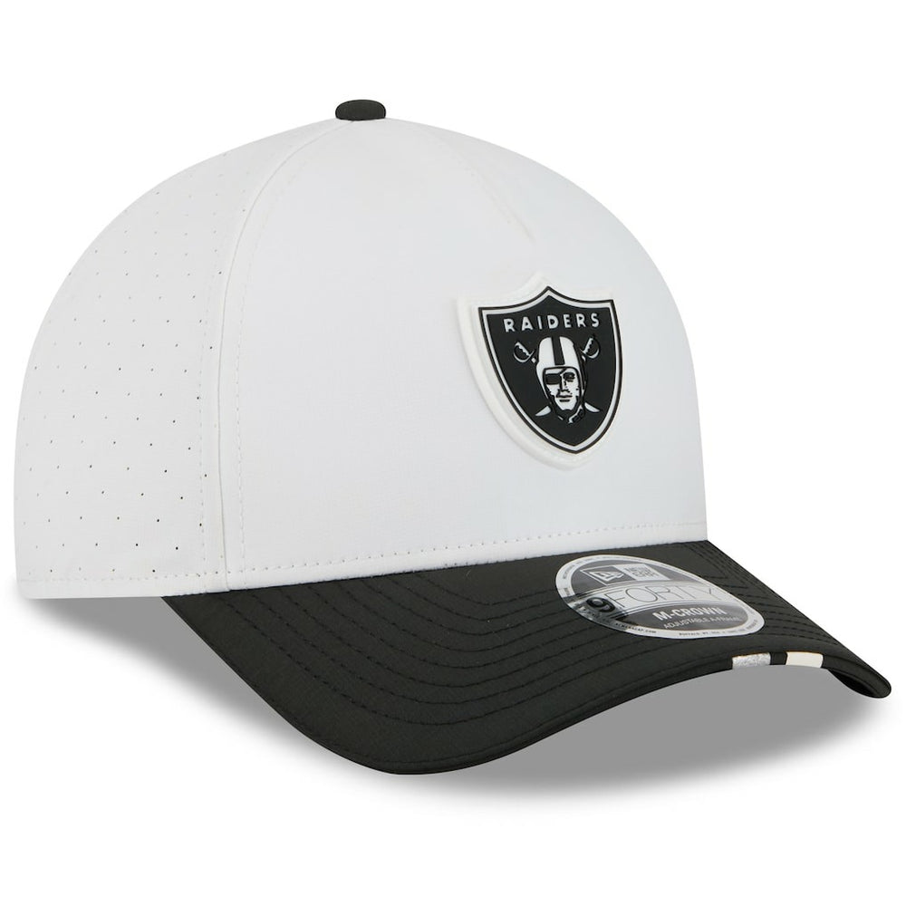 Las Vegas Raiders New Era Youth 2025 NFL Training Camp A-Frame 9FORTY Adjustable Hat White/Black - NFL