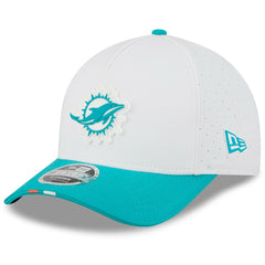 Miami Dolphins New Era Youth 2025 NFL Training Camp A-Frame 9FORTY Adjustable Hat White/Aqua - NFL
