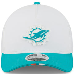 Miami Dolphins New Era Youth 2025 NFL Training Camp A-Frame 9FORTY Adjustable Hat White/Aqua - NFL