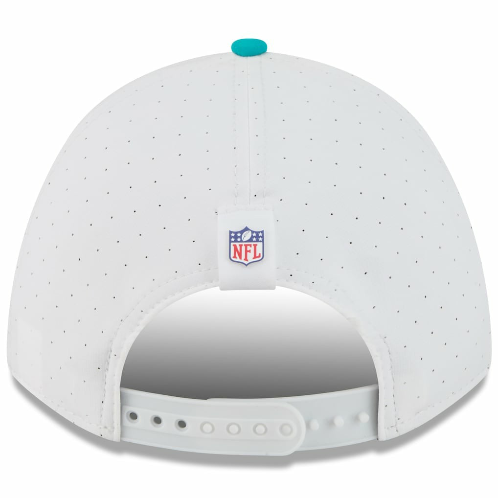 Miami Dolphins New Era Youth 2025 NFL Training Camp A-Frame 9FORTY Adjustable Hat White/Aqua - NFL