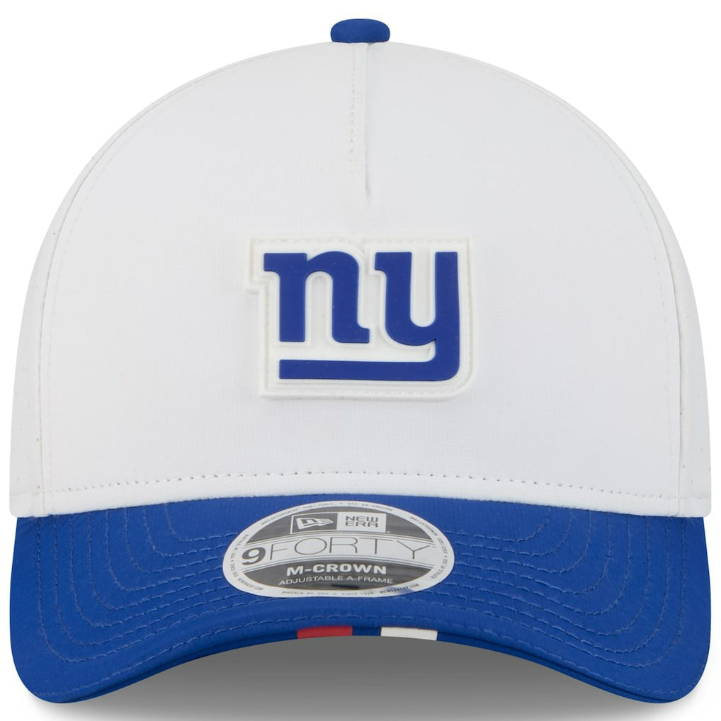 New York Giants New Era Youth 2025 NFL Training Camp A-Frame 9FORTY Adjustable Hat White/Royal - NFL