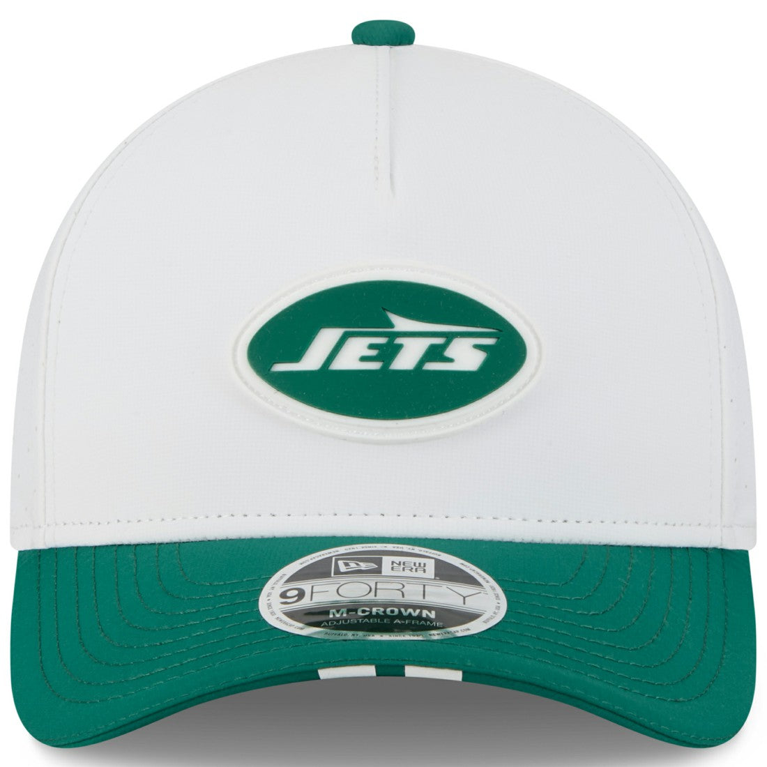 New York Jets New Era Youth 2025 NFL Training Camp A-Frame 9FORTY Adjustable Hat White/Green - NFL