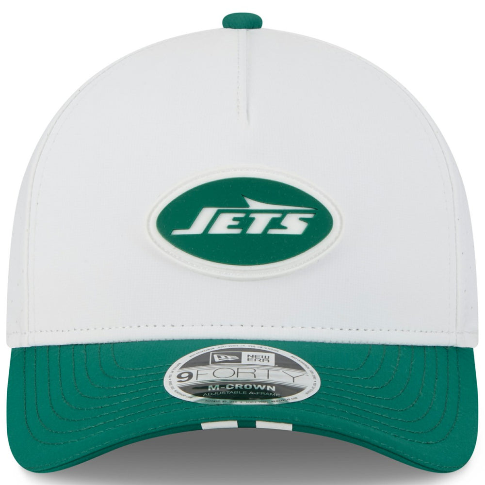 New York Jets New Era Youth 2025 NFL Training Camp A-Frame 9FORTY Adjustable Hat White/Green - NFL