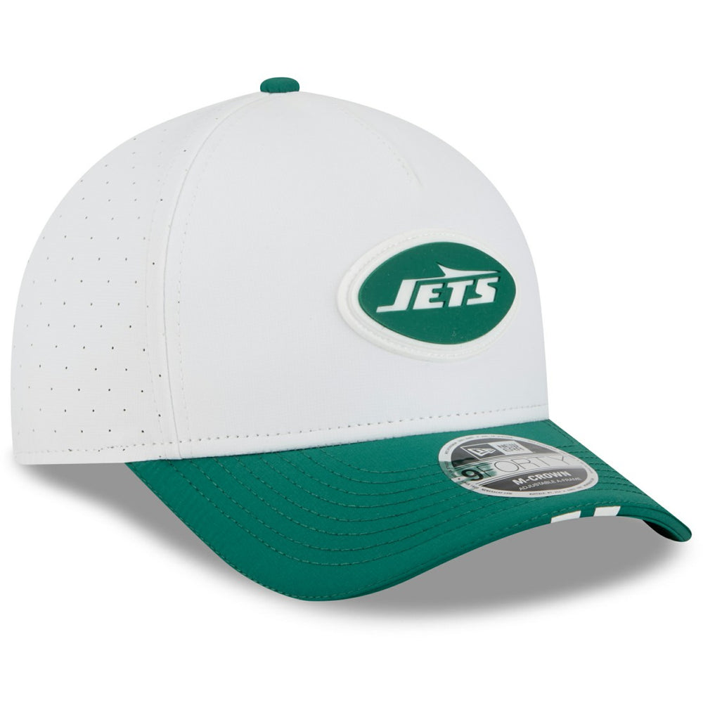 New York Jets New Era Youth 2025 NFL Training Camp A-Frame 9FORTY Adjustable Hat White/Green - NFL