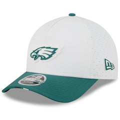 Philadelphia Eagles New Era Youth 2025 NFL Training Camp A-Frame 9FORTY Adjustable Hat White/Midnight Green - NFL