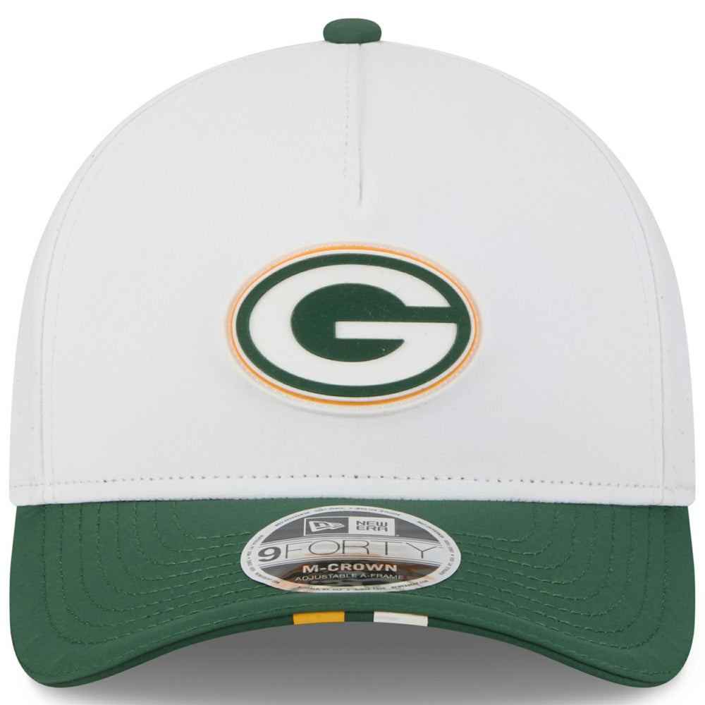 Green Bay Packers New Era Youth 2025 NFL Training Camp A-Frame 9FORTY Adjustable Hat White/Green - NFL