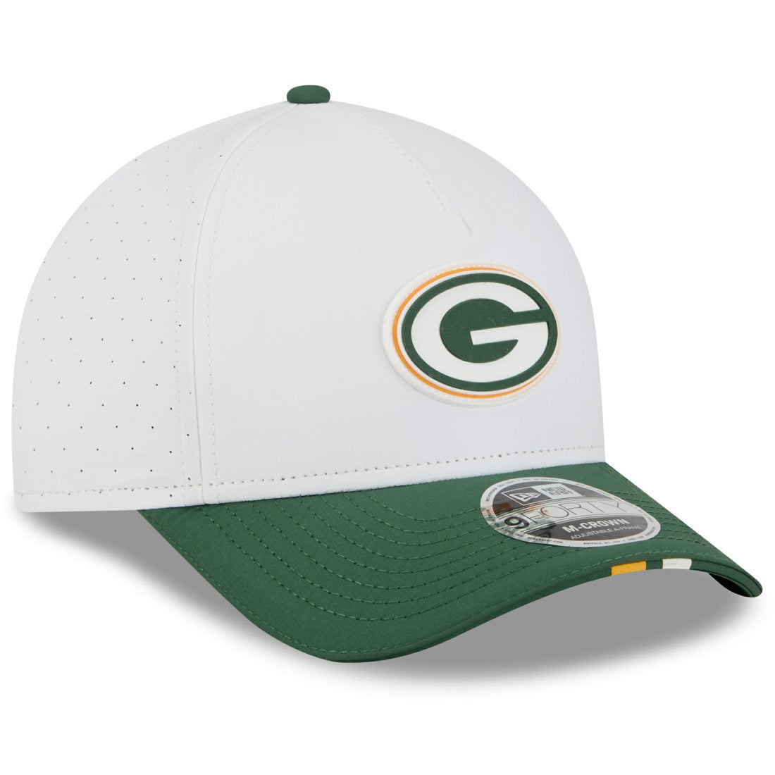 Green Bay Packers New Era Youth 2025 NFL Training Camp A-Frame 9FORTY Adjustable Hat White/Green - NFL
