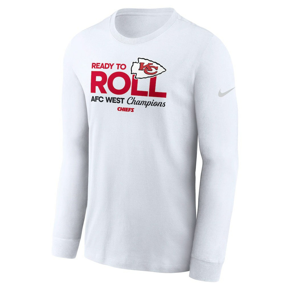 Kansas City Chiefs 2024 AFC West Division Champions Locker Room Trophy Collection Long Sleeve T-Shirt White - Nike