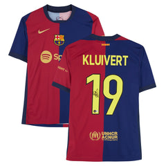 Fanatics Patrick Kluivert Barcelona Autographed 2024-25 Red/Blue Home Jerseys - BAS