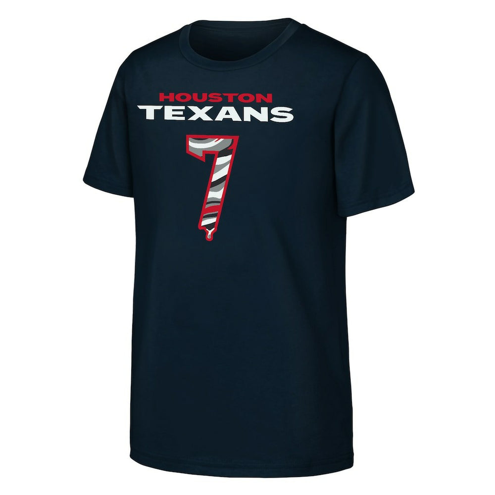 C.J. Stroud Houston Texans Outerstuff Youth Mainliner Drip Player Name & Number T-Shirt Navy - NFL
