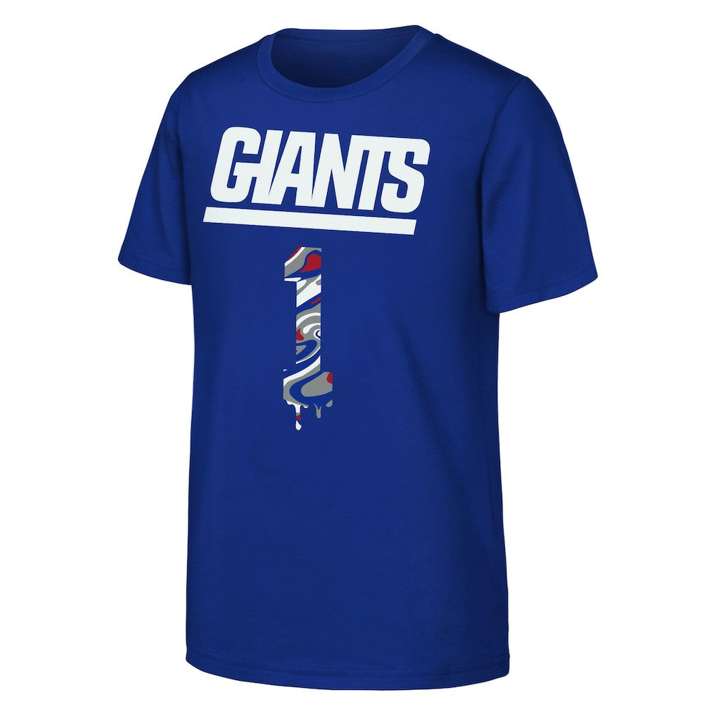 Malik Nabers New York Giants Outerstuff Youth Mainliner Drip Player Name & Number T-Shirt Royal - NFL