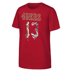 Brock Purdy San Francisco 49ers Outerstuff Youth Mainliner Drip Player Name & Number T-Shirt Scarlet - NFL