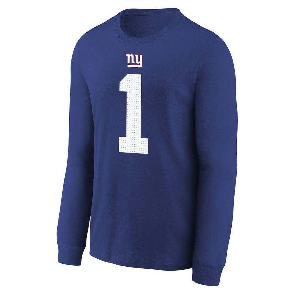 Malik Nabers New York Giants Youth Player Name & Number Long Sleeve T-Shirt Royal - Nike