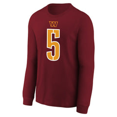 Jayden Daniels Washington Commanders Youth Player Name & Number Long Sleeve T-Shirt Burgundy - Nike