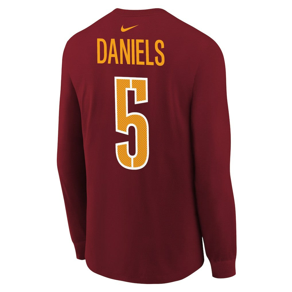 Jayden Daniels Washington Commanders Youth Player Name & Number Long Sleeve T-Shirt Burgundy - Nike