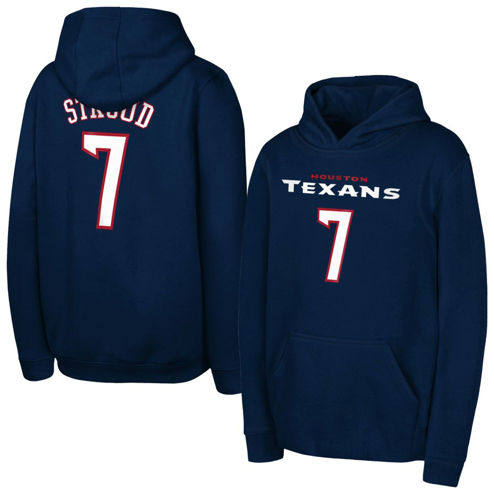 C.J. Stroud Houston Texans Outerstuff Mainliner Player Name & Number Hoodie Navy - NFL