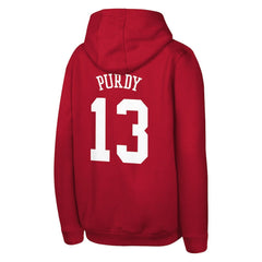 Brock Purdy San Francisco 49ers Outerstuff Mainliner Player Name & Number Hoodie Scarlet - NFL