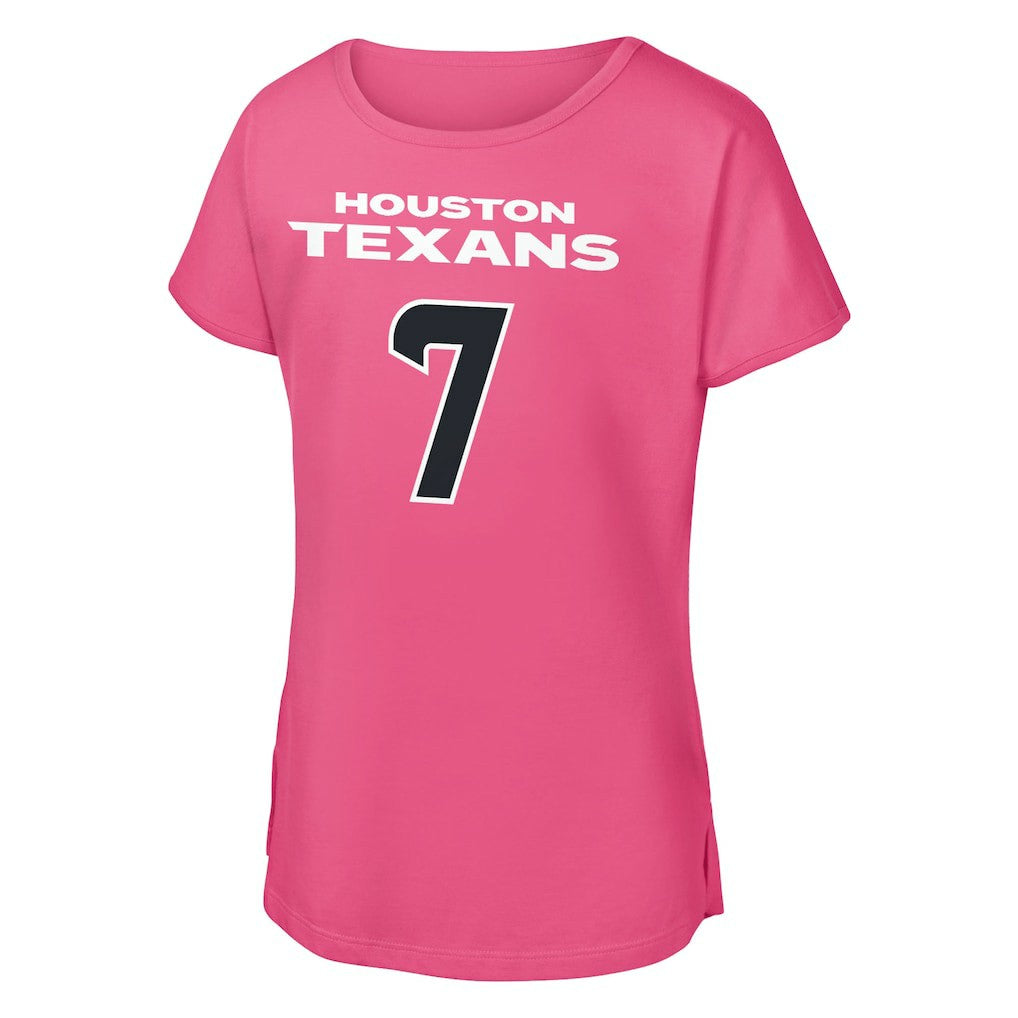C.J. Stroud Houston Texans Outerstuff Girls Youth Player Name & Number T-Shirt Pink - NFL