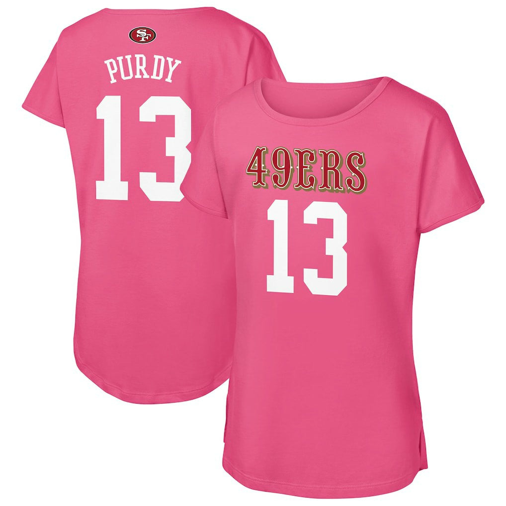 Brock Purdy San Francisco 49ers Outerstuff Girls Youth Player Name & Number T-Shirt Pink - NFL