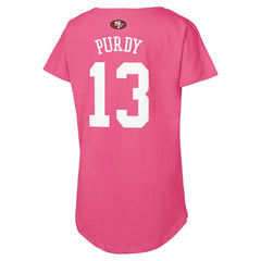 Brock Purdy San Francisco 49ers Outerstuff Girls Youth Player Name & Number T-Shirt Pink - NFL