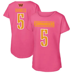 Jayden Daniels Washington Commanders Outerstuff Girls Youth Player Name & Number T-Shirt Pink - NFL