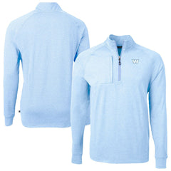 Washington Commanders Cutter & Buck Raglan Adapt Eco Knit Heather Quarter-Zip Top Powder Blue - NFL