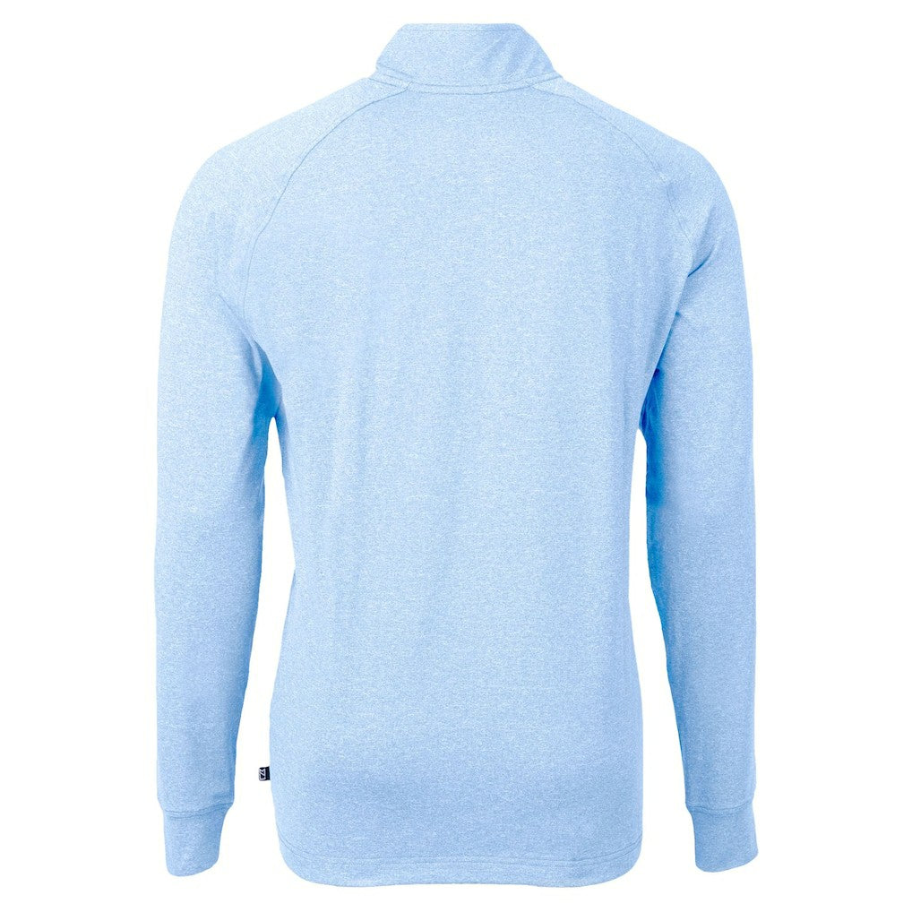 Washington Commanders Cutter & Buck Raglan Adapt Eco Knit Heather Quarter-Zip Top Powder Blue - NFL
