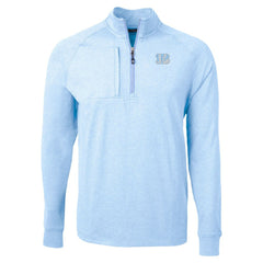 Cincinnati Bengals Cutter & Buck Raglan Adapt Eco Knit Heather Quarter-Zip Top Powder Blue - NFL