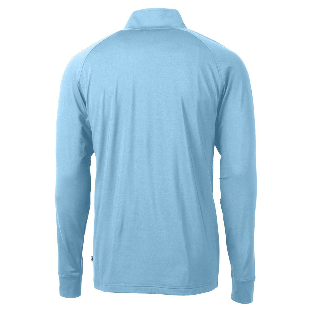 Washington Commanders Cutter & Buck Raglan Adapt Eco Knit Stretch Recycled Quarter-Zip Top Powder Blue - NFL