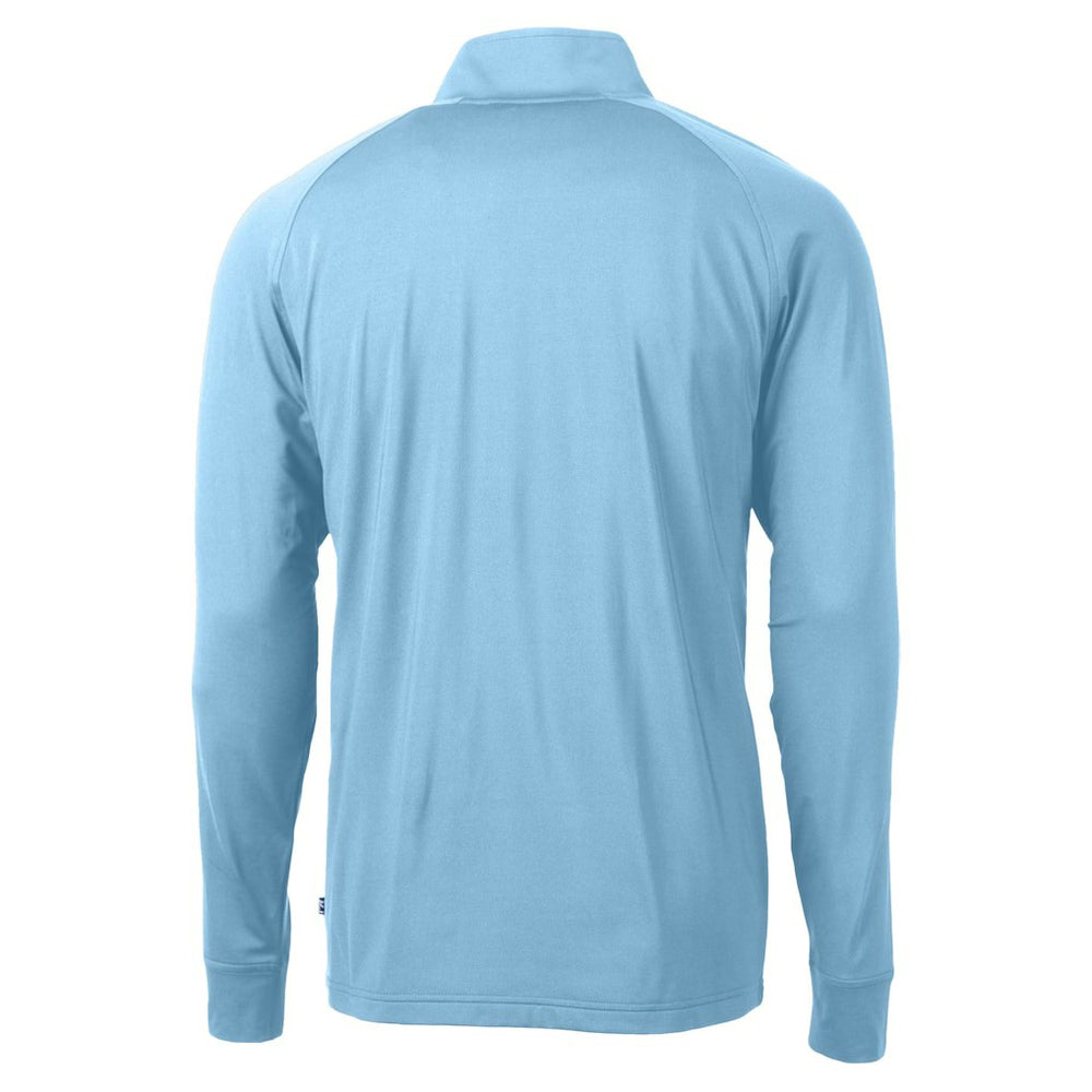 Cincinnati Bengals Cutter & Buck Raglan Adapt Eco Knit Stretch Recycled Quarter-Zip Top Powder Blue - NFL