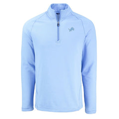 Detroit Lions Cutter & Buck Peshastin Eco Fleece Recycled Raglan Quarter-Zip Top Powder Blue - NFL